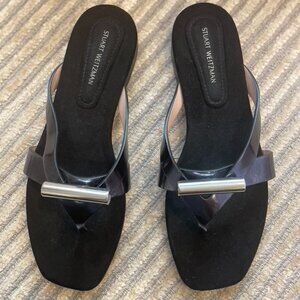 STUART WEITZMAN Arro Metallic Bar Thong Sandal Size 7.5